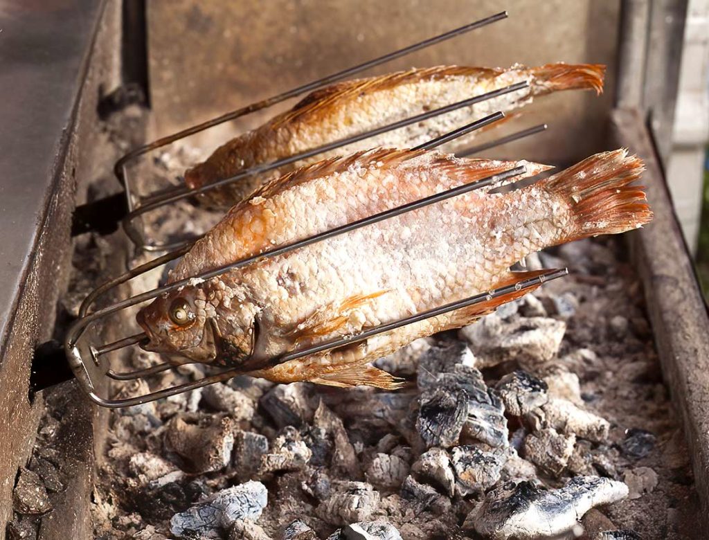 Grilled Tilapia in a Fish Basket