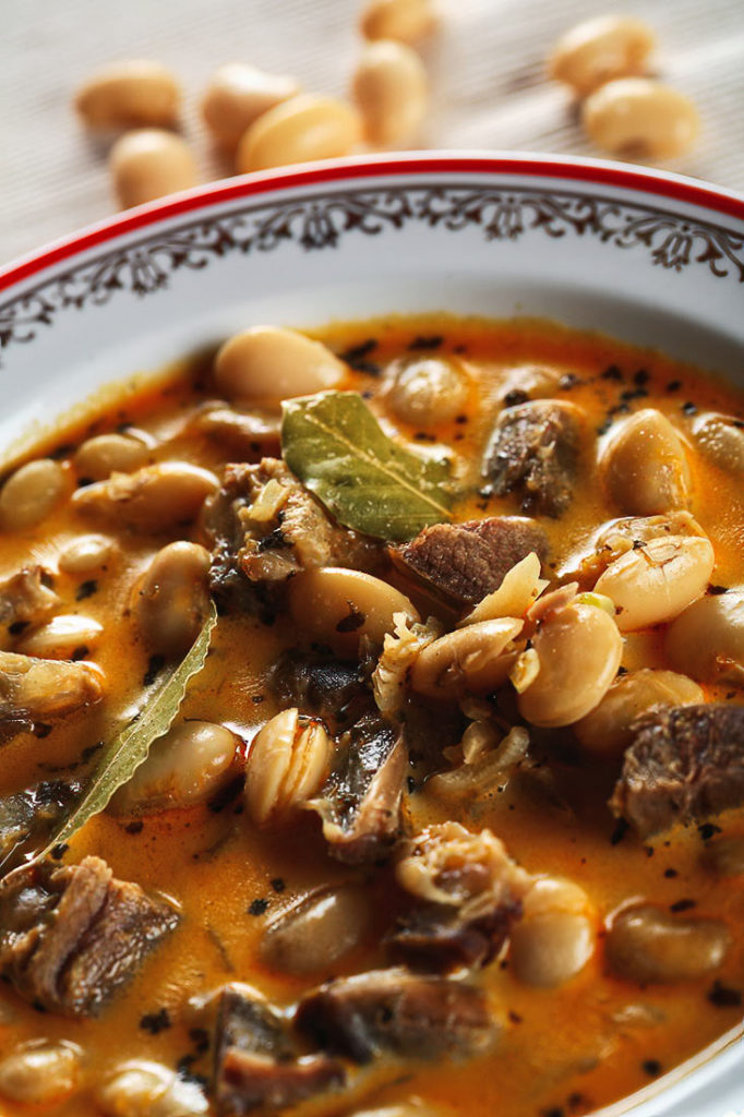 Rustic Bean Soup with Smoky Bacon and Aromatic Herbs